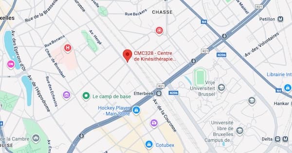 Plan d'accès CMC328 - Avenue de la Couronne 328, 1050 Ixelles, Bruxelles